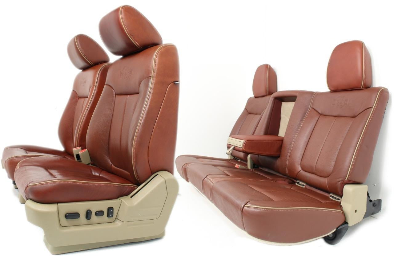 2009 - 2014 Ford F150 King Ranch Seats, Front & Rear, Leather Heated Cool Brown