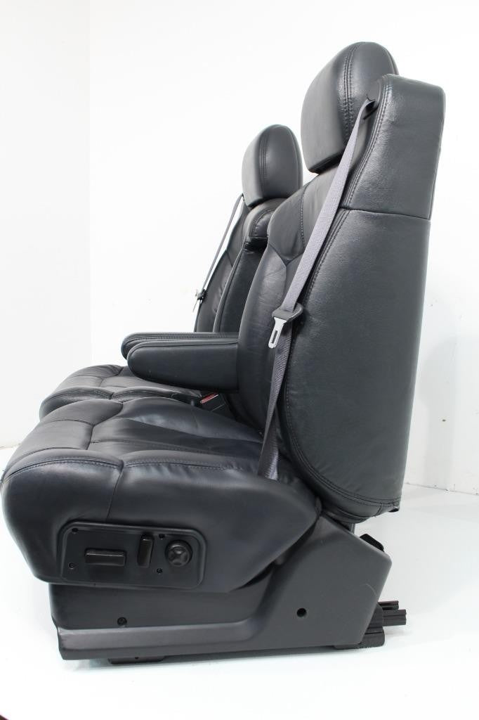 1999 - 2002 GMC Sierra Chevy Silverado Seats, Graphite Off-Black Leather, Power