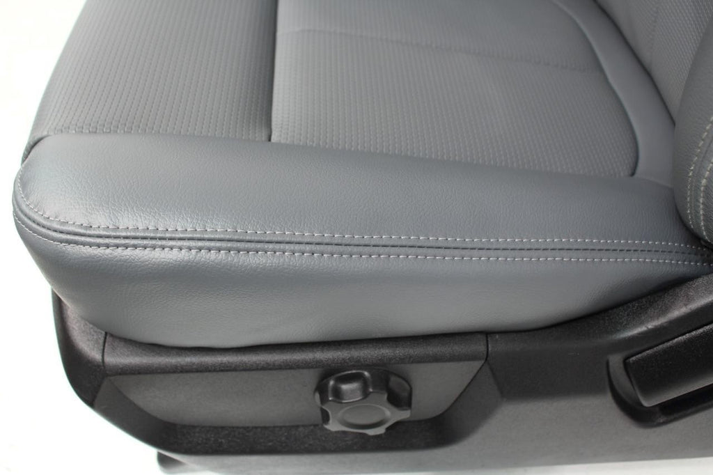 1999 - 2016 Ford Super Duty Front Seats, XLT Steel Gray Vinyl Bench w/ Jumpseat
