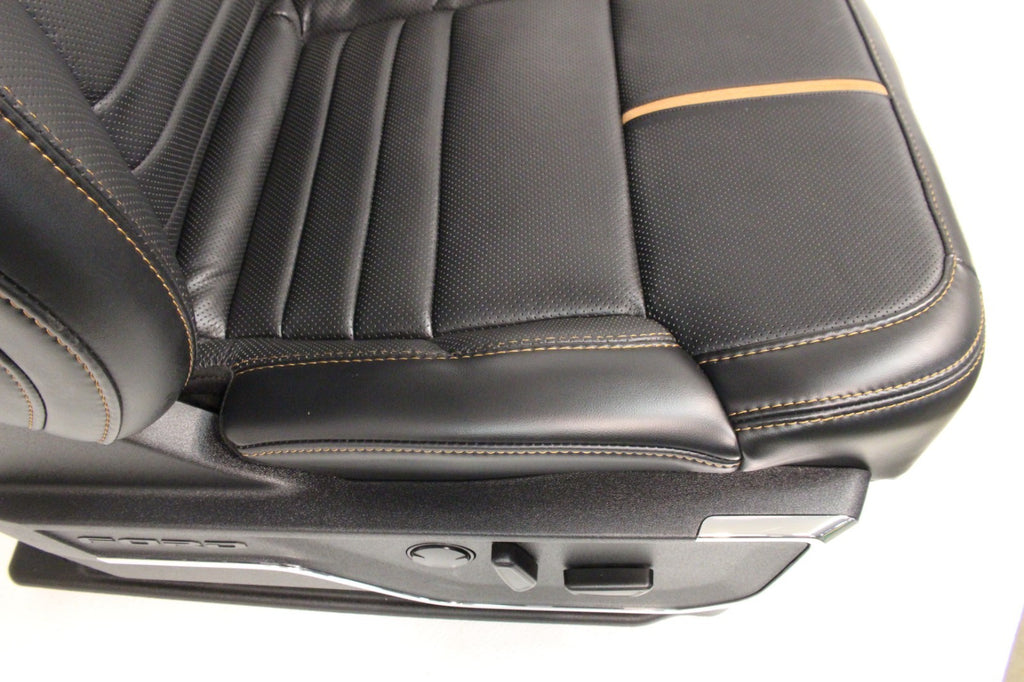 2023 + Ford Super Duty Platinum Seats Set, Black Leather Max Recline Massaging