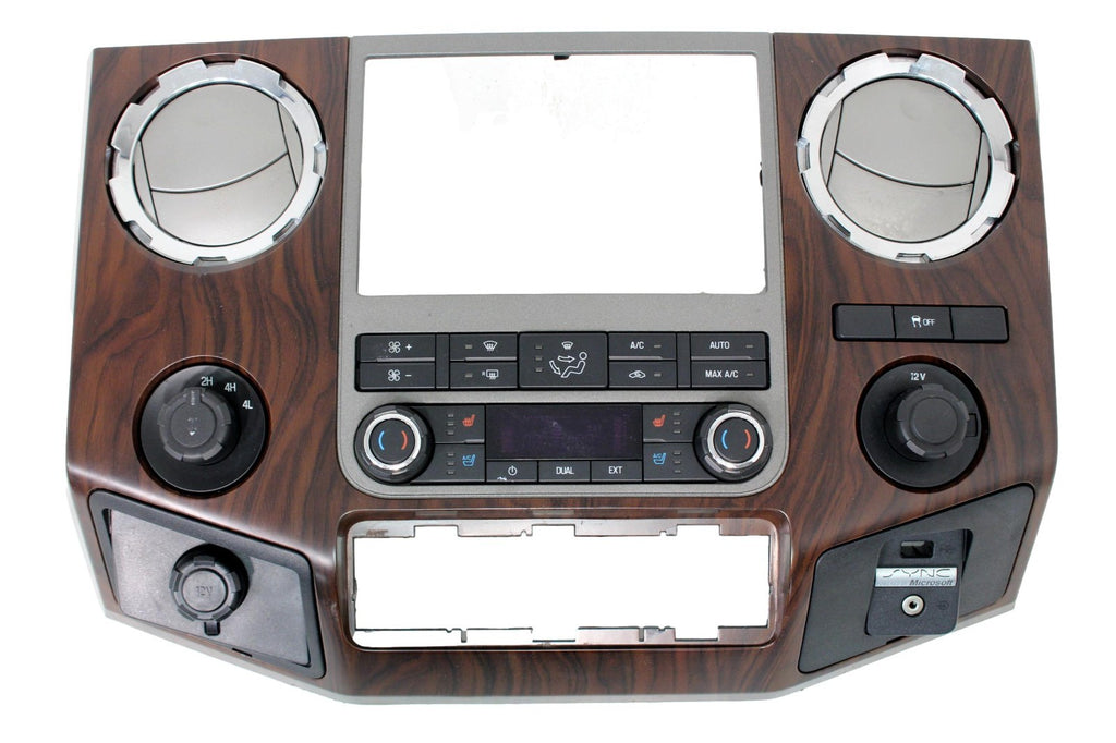 2011 - 2016 Ford Super Duty Radio Dash Bezel w/ HVAC Seat Switches SYNC 4WD AUX