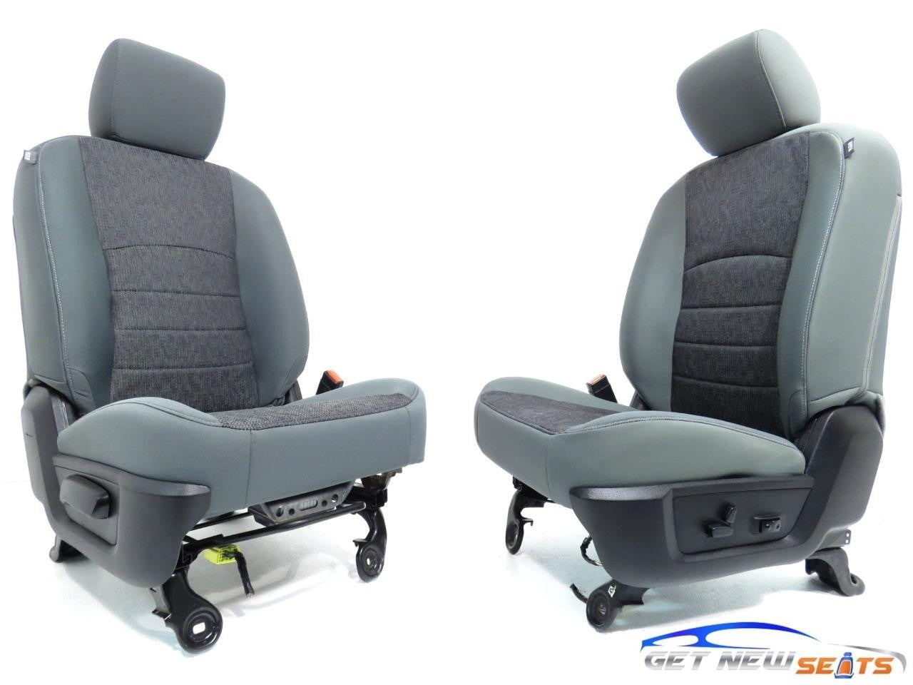 2009 - 2018 Dodge Ram Front Bucket Seats, Diesel Gray Cloth w/ Power Driver