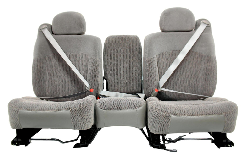 1999 - 2006 GM Sierra Silverado Front Seats, Manual Gray Cloth 40-20-40 w/ Entry