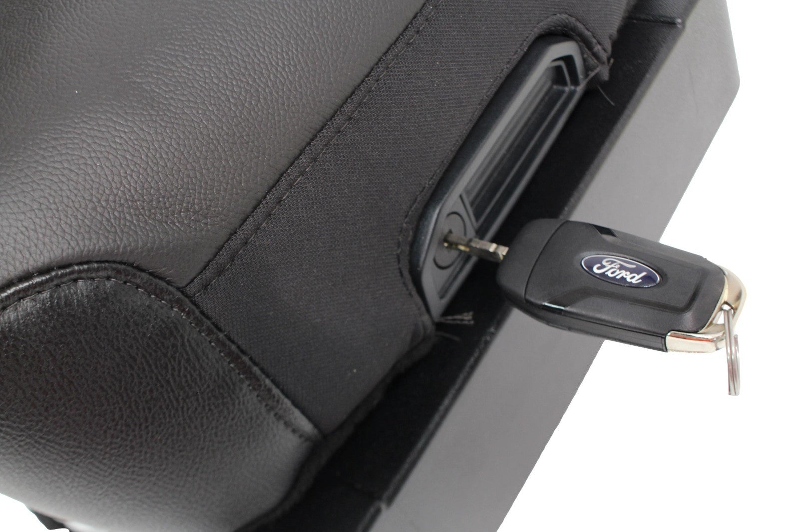 2015 - 2025 Ford F150 Super Duty Jump Seat Center Console, Black Leather Lariat