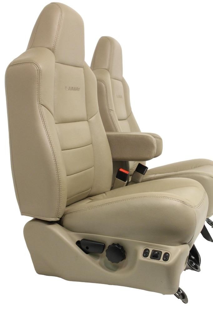 99-10 Ford F250 F350 Excursion Seats Tan Leather Power Front Bench Super Duty
