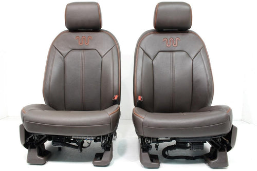 2015-2022 Ford F150 Super Duty Seats Set, King Ranch Java Brown Leather Crew Cab