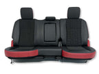 2019-2018 Ram Rear Seats, Crew Cab Rebel Black Red Leather Tread 60/40 w/Armrest