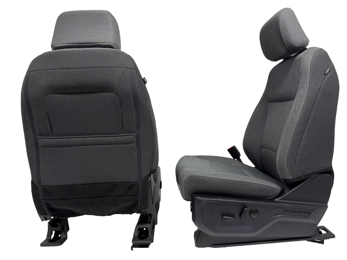 2021-2026 Ford F-150 Front Seats, XLT Mid 302A Gray Cloth OEM Dual Power Heated
