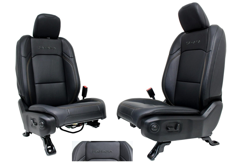 18-25 Jeep Wrangler SAHARA Gladiator JT Heated Power Leather Seats Black NEW OEM