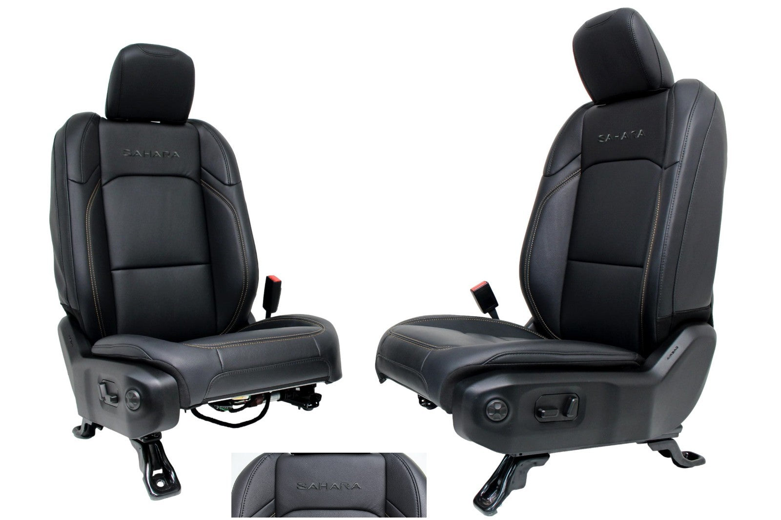 18-25 Jeep Wrangler SAHARA Gladiator JT Heated Power Leather Seats Black NEW OEM