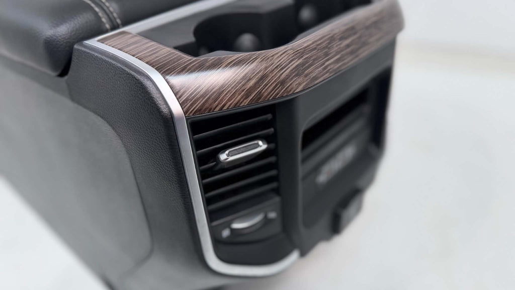 2019 - 2026 DT Ram 1500 Center Console, Black Leather, Light Bronze Trim