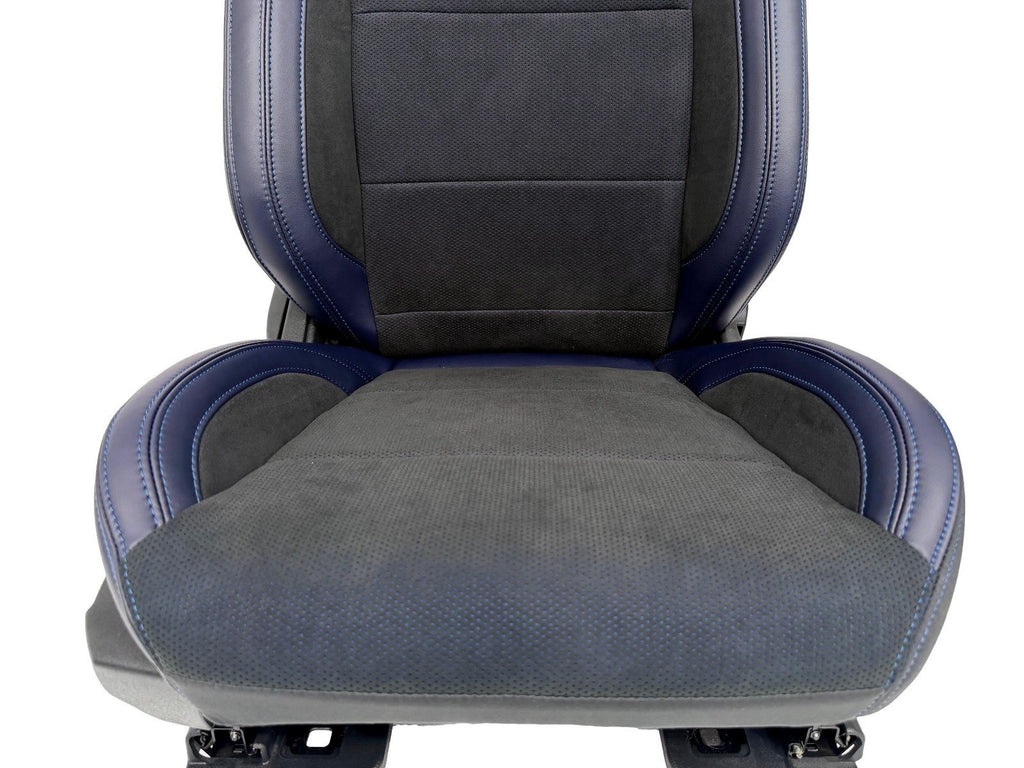 24-26 Mustang Dark Horse Coupe Seats Set, Black Indigo Blue Leather Suede