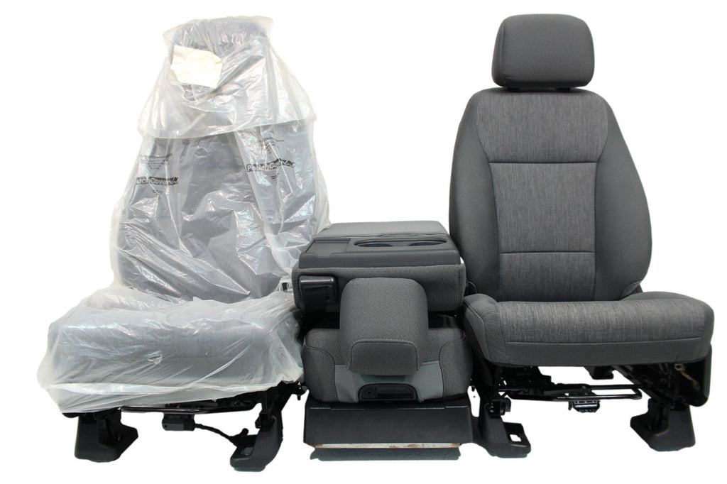 2021 - 2026 Ford F150 Front Seats, XL Slate Gray Cloth Manual Gray w/ Jumpseat