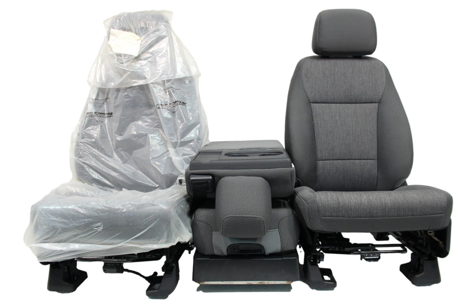 2021 - 2026 Ford F150 Front Seats, XL Slate Gray Cloth Manual Gray w/ Jumpseat