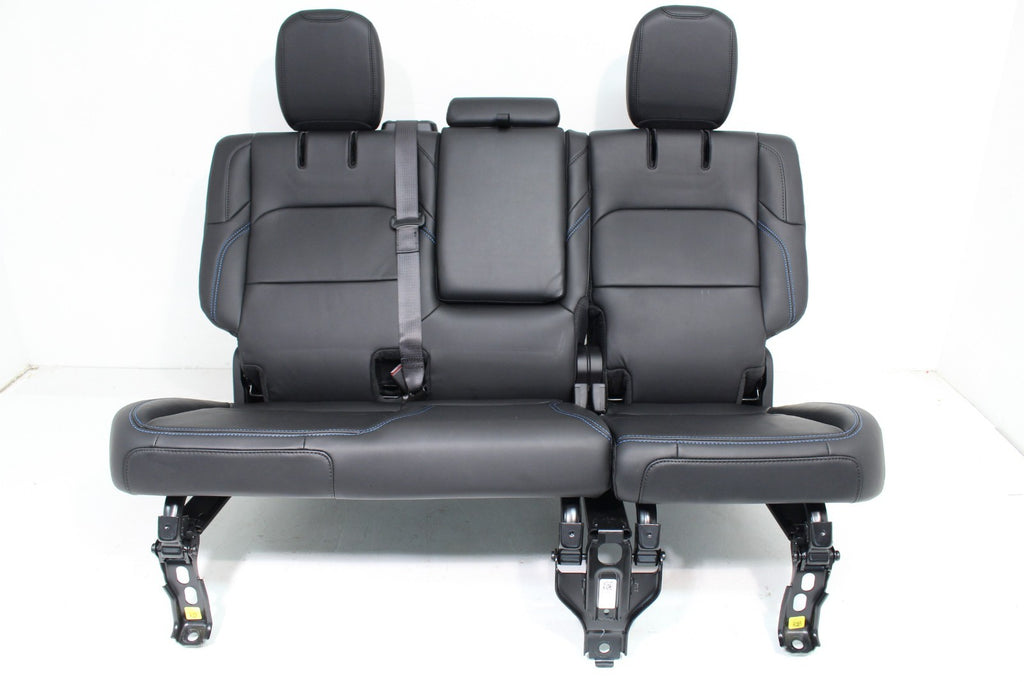 2018-2025 Jeep JL JLU 4xE Wrangler Seats, Black Nappa Leather w Surf Blue Stitch