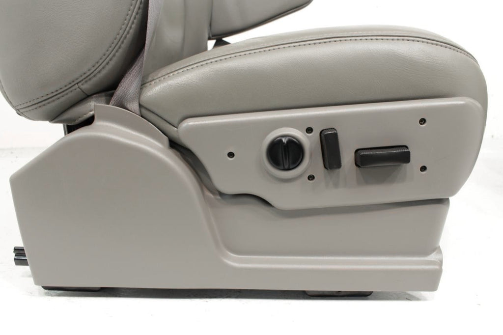 1999-2007 Sierra Silverado Heated Power Leather Seats Pewter Gray, 2-Way Lumbar