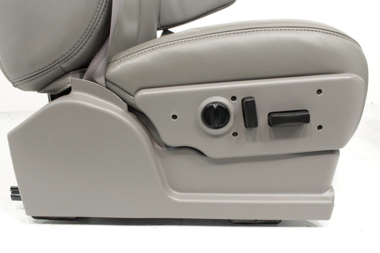 1999-2007 Sierra Silverado Heated Power Leather Seats Pewter Gray, 2-Way Lumbar