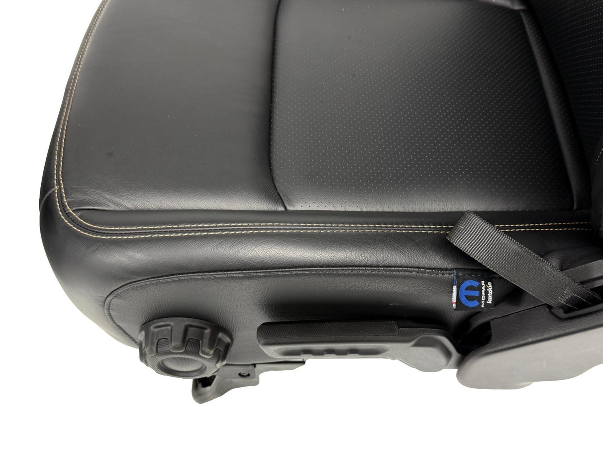 2018 - 2026 Jeep Wrangler JL Seats Set, 2-Door MOPAR Black Leather Orange Stitch
