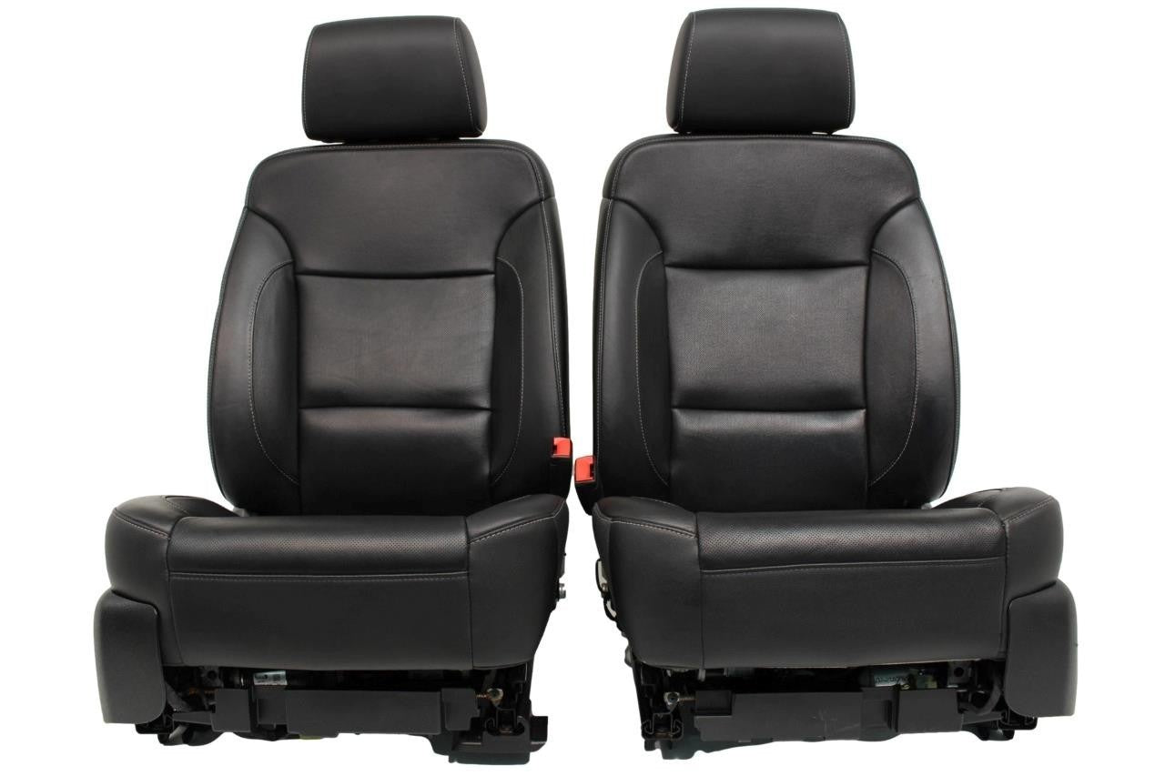 2014 - 2019 GM Sierra Silverado LTZ Front Seats, Black Leather, Heated Cooled