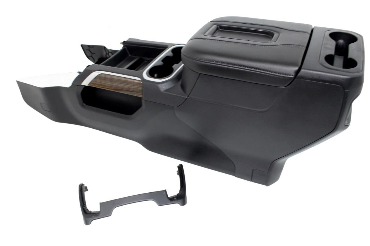 2019 - 2024 Chevrolet Silverado & GMC Sierra Black Center Console w/Leather Lid
