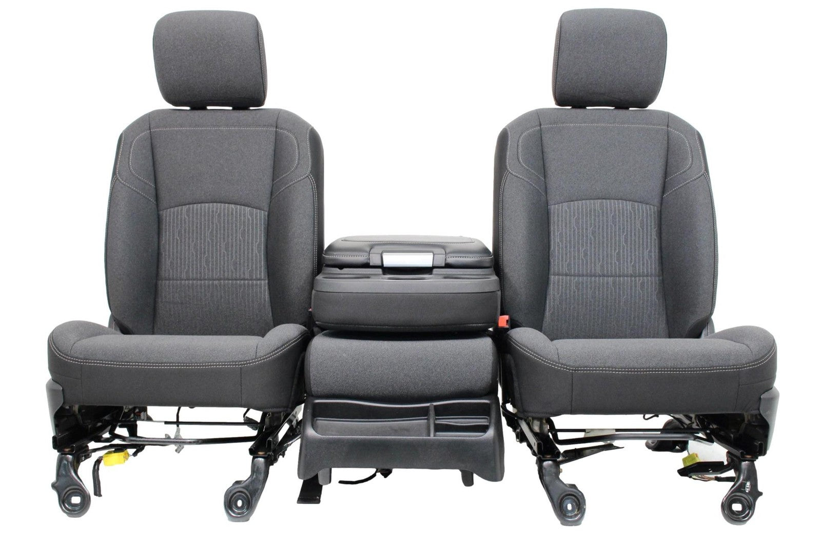 2002 - 2025 Dodge Ram Black & Gray Cloth Front Seats with Jump Seat Console