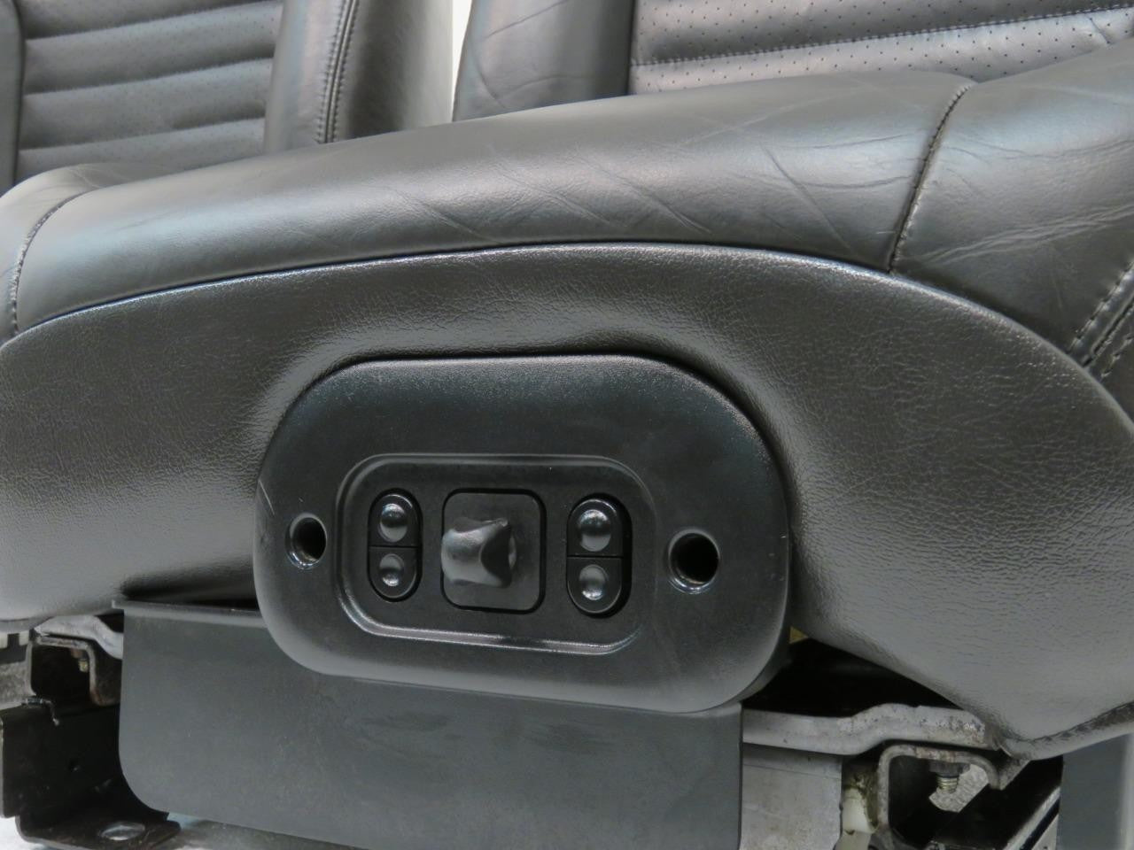 1994 - 2004 Ford Mustang Convertible Seats, GT Black Leather w/ Power Driver OEM