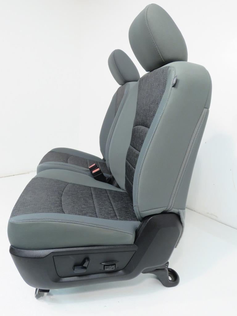 2009 - 2018 Dodge Ram Front Bucket Seats, Diesel Gray Cloth, OEM Powered 10-Way