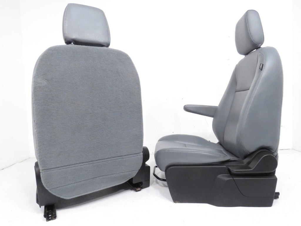 2015 - 2024 Ford Transit Gray Vinyl Front Bucket Seats with Armrests, Mint Used