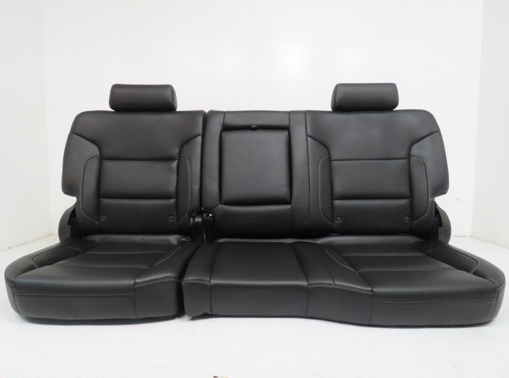 2014 - 2019 GM Sierra Silverado Rear Seats, OEM LTZ Black Leather, Crew Cab