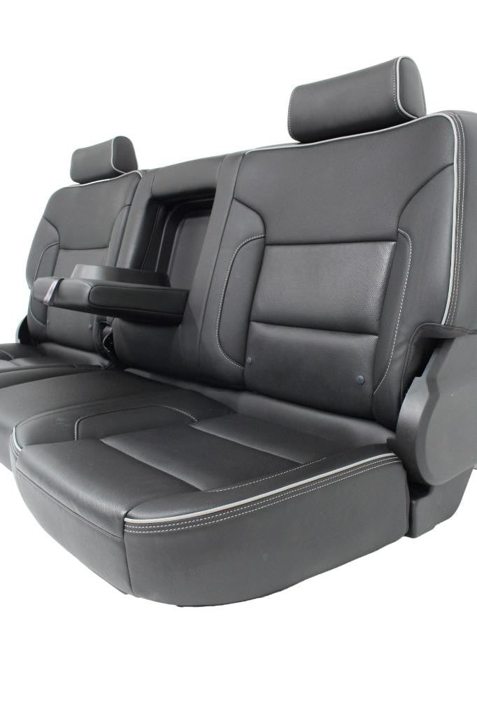 2014 - 2019 Sierra Chevy Silverado Seats Set, High Country Power Black Leather