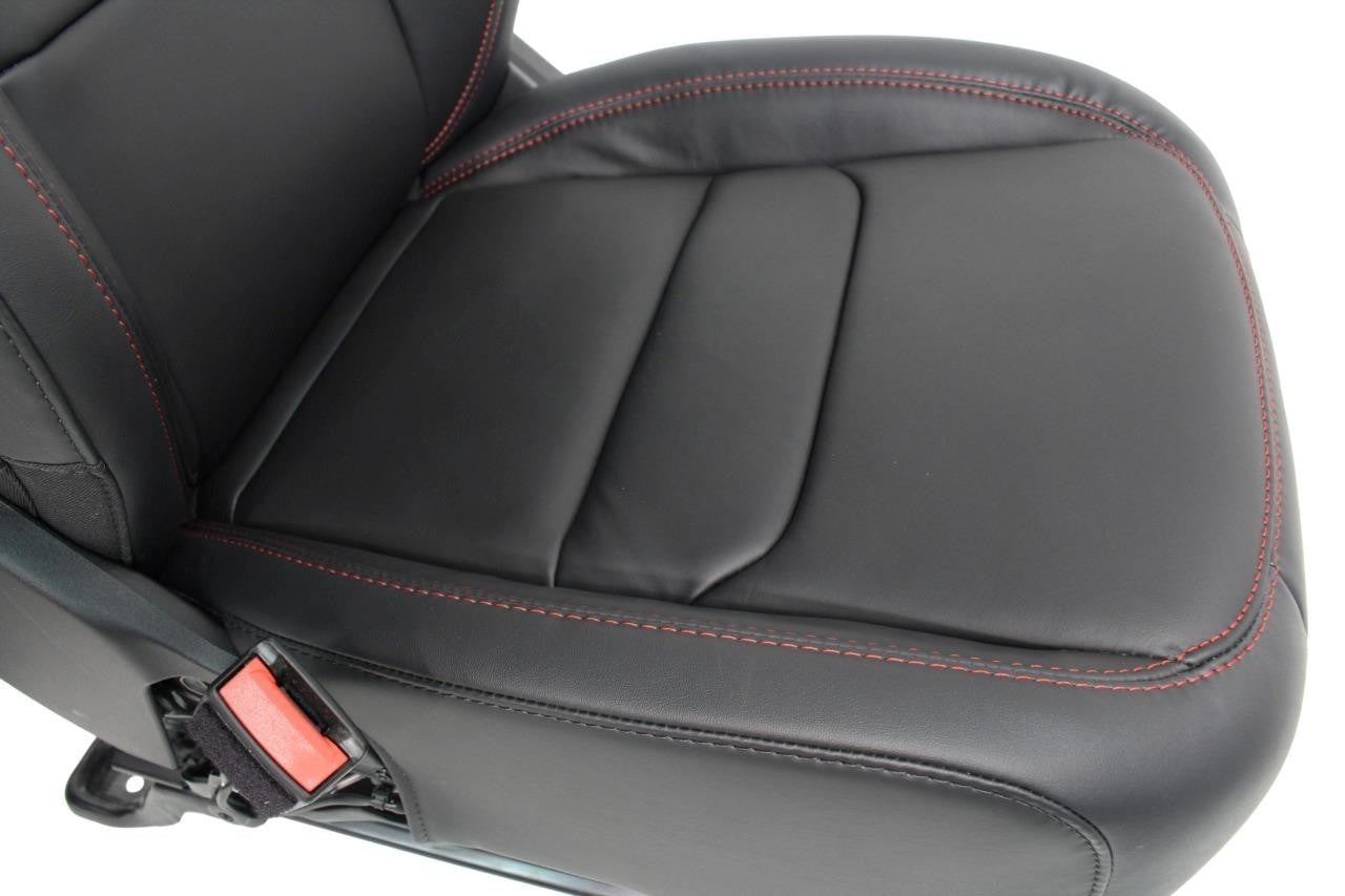 18 - 26 Jeep JL JLU JT Wrangler Front Seats, Rubicon Black Nappa Leather w/ Red