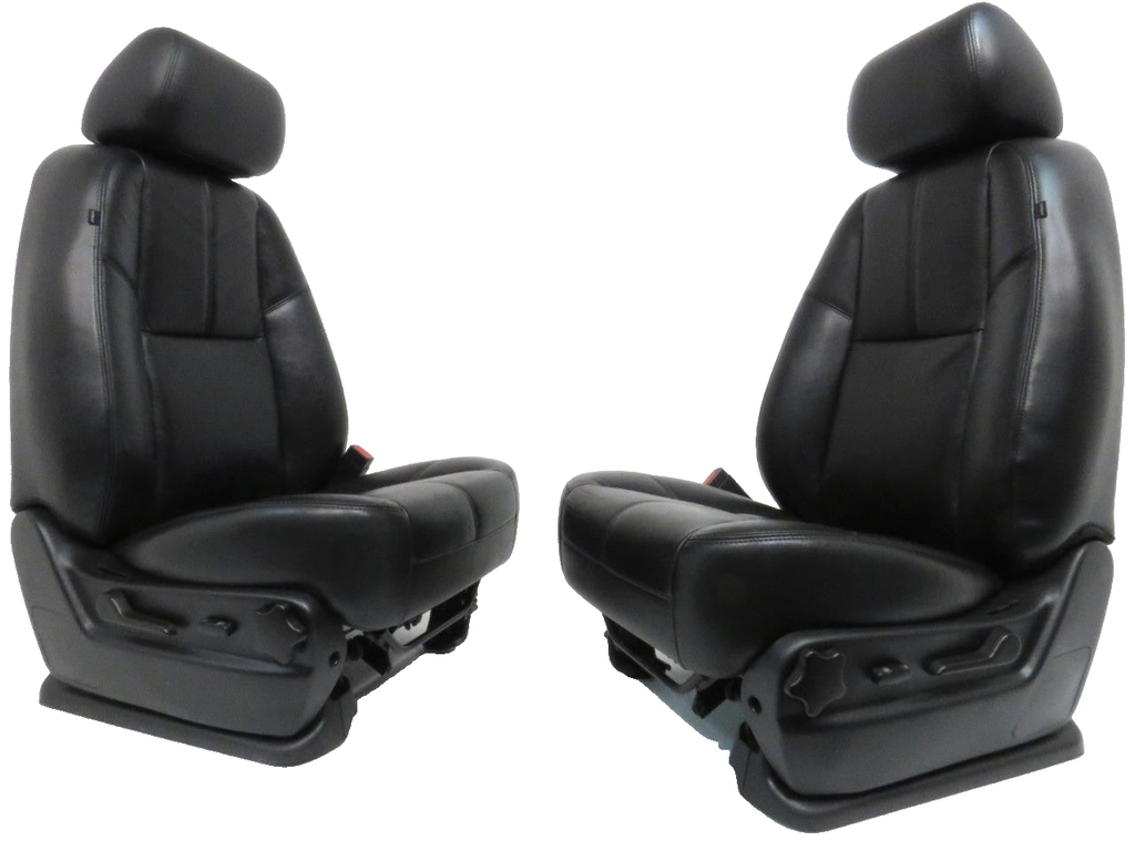 2007 - 2014 GM Silverado Tahoe Front Seats, LT Black Leather Lumbar Power Heated