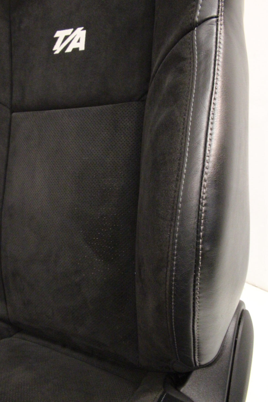 2008 - 2023 Dodge Challenger Front Seats,  Black Leather Suede w/ T/A Embroidery