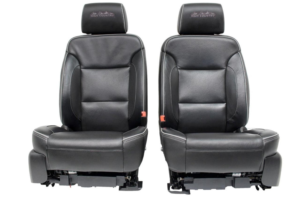 2014 - 2019 Sierra Chevy Silverado Front Seats, High Country Power Black Leather