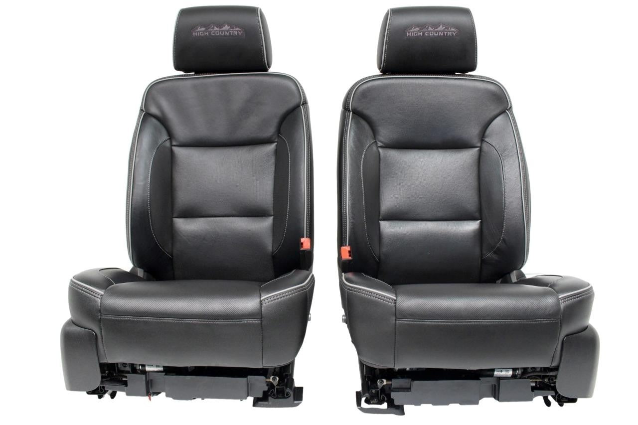 2014 - 2019 Sierra Chevy Silverado Front Seats, High Country Power Black Leather