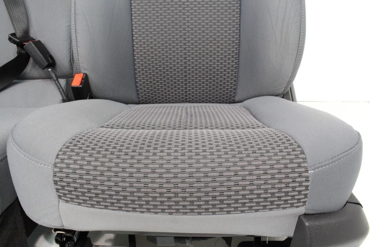1999 - 2016 Ford Super Duty Front Seats, XL Steel Gray Cloth Manual w/ Jumpseat