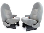 Ford Econoline Front Bucket Seats, Gray Cloth w/ Folding Armrests, Fits 1997+