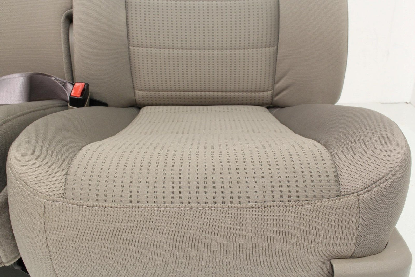 1999-2010 Ford Super Duty Stone Gray Cloth Bucket Seats with Folding Jump Seat