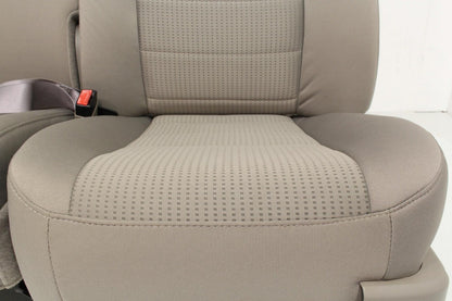 1999-2010 Ford Super Duty Stone Gray Cloth Bucket Seats with Folding Jump Seat