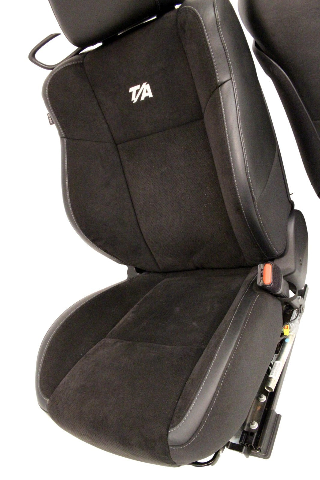 2008 - 2023 Dodge Challenger Front Seats,  Black Leather Suede w/ T/A Embroidery