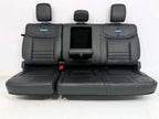2021 - 2026 Ford F-Series Crew Cab Back Seat, Platinum Black Leather Blue Stripe