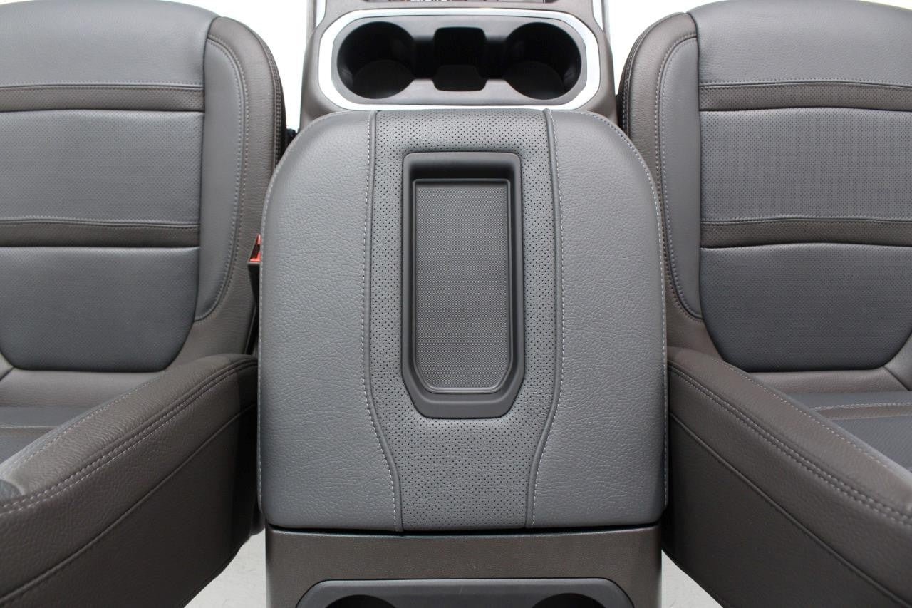 20-22 Sierra Denali Leather Seats Heated Cooled Door Panels Console, Brown Blue
