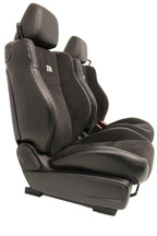 2008 - 2023 Dodge Challenger Front Seats,  Black Leather Suede w/ T/A Embroidery