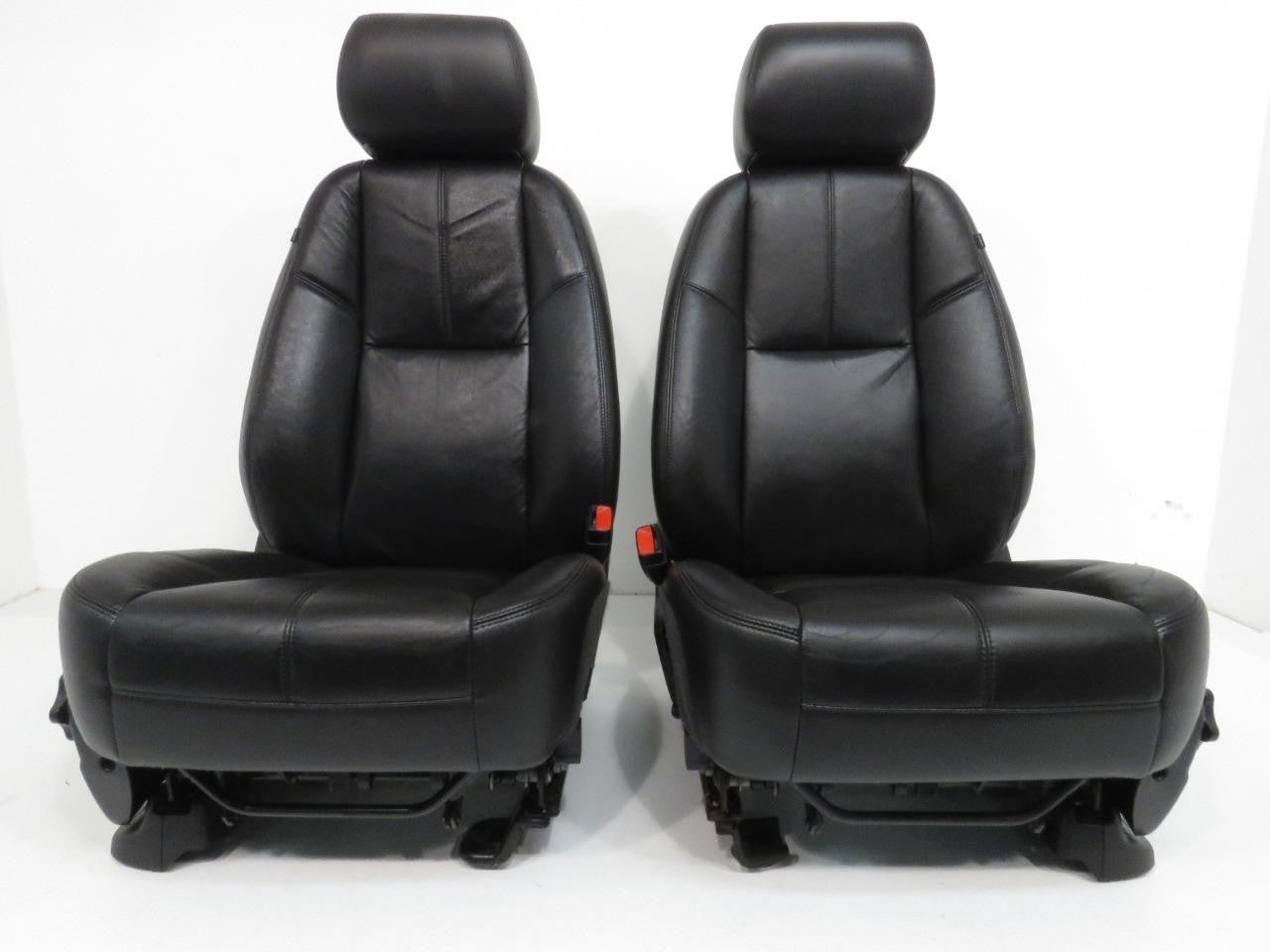 2007 - 2014 Sierra Silverado Front Seats, LT2 Black Leather, Heated & Powered