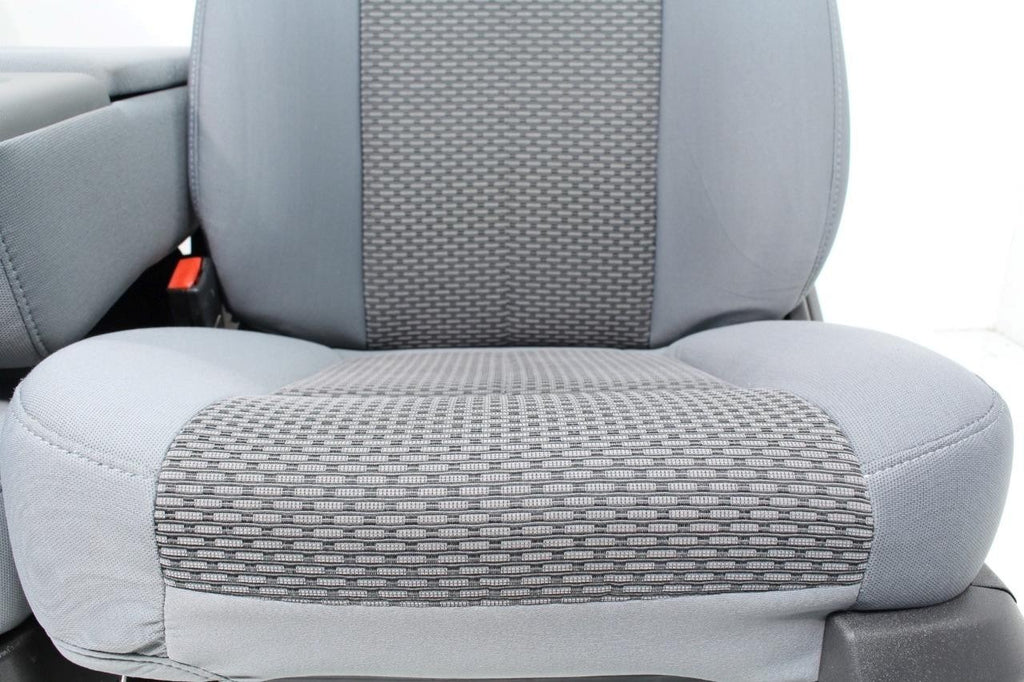 1999 - 2016 Ford Super Duty Front Seats, XLT Steel Gray Cloth Power w/ Jumpseat