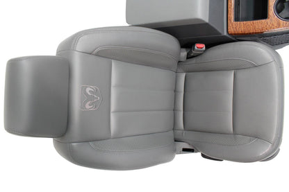 2002-2008 Dodge Ram Slate Gray Leather Seats & Woodgrain Business Console