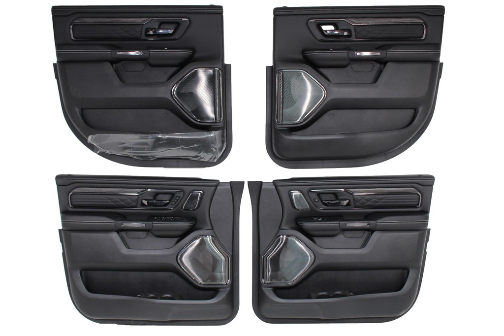 2019-2026 Ram 1500 Interior Seats Console Panels, Limited Quilted Black Leather