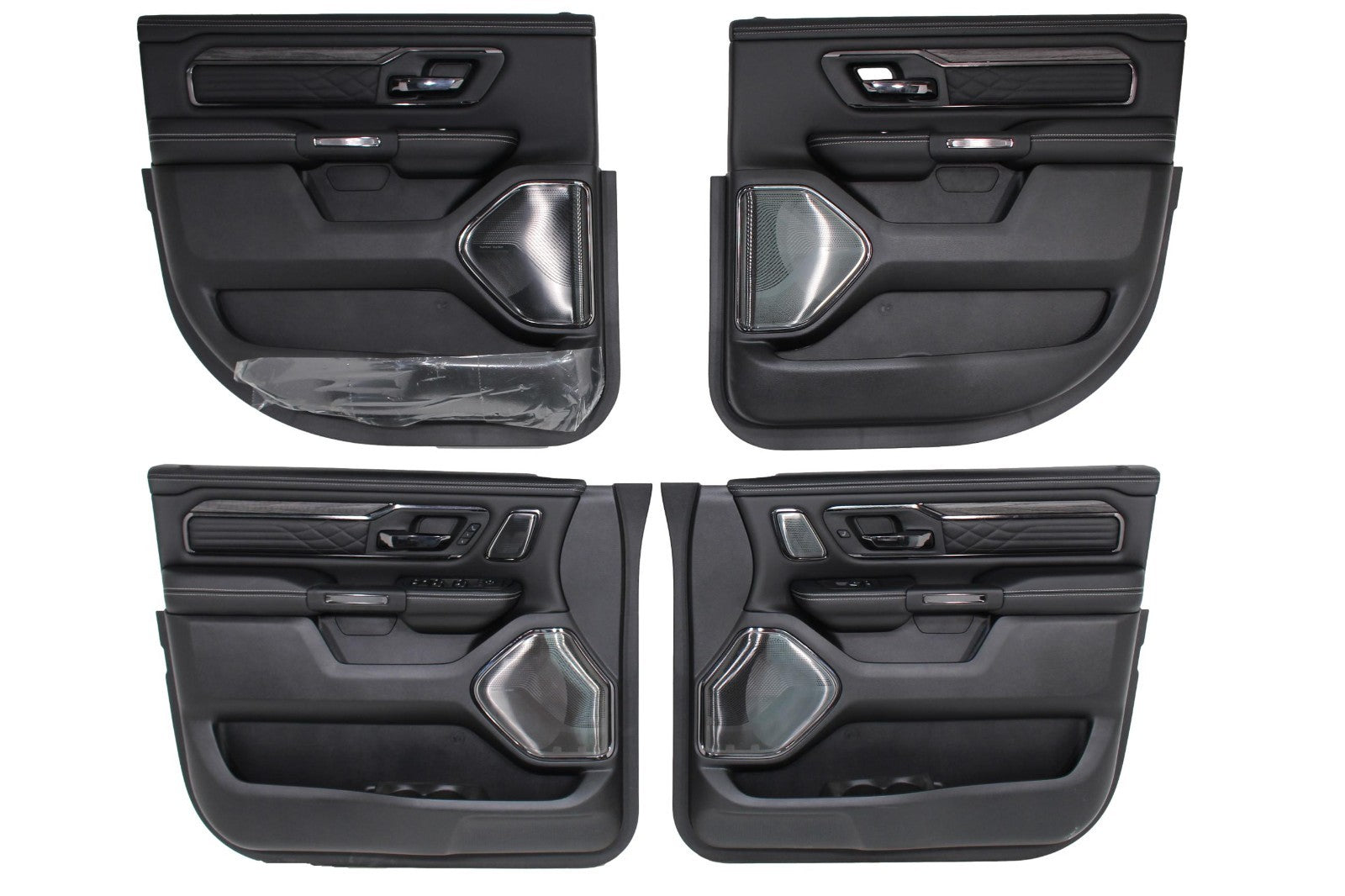 2019-2026 Ram 1500 Interior Seats Console Panels, Limited Quilted Black Leather