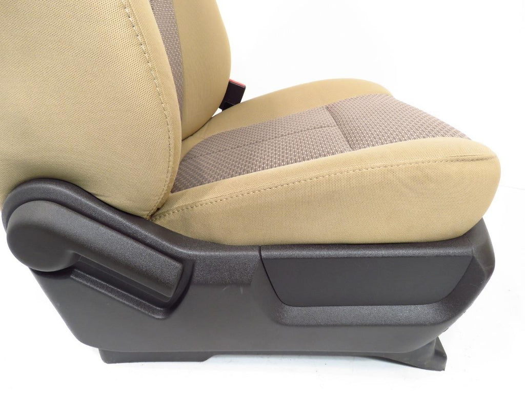 1999 - 2016 Ford Super Duty Front Seats, XLT Adobe Tan Cloth w/Power Driver OEM