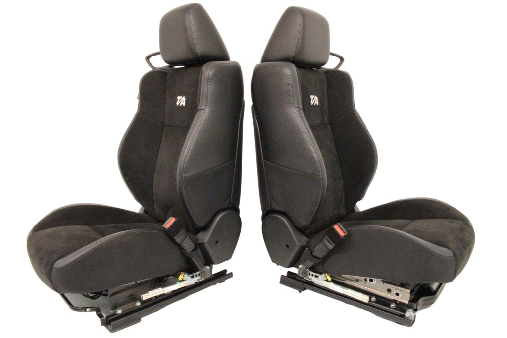 2008 - 2023 Dodge Challenger Seats Set,  Black Leather Suede w/ T/A Embroidery